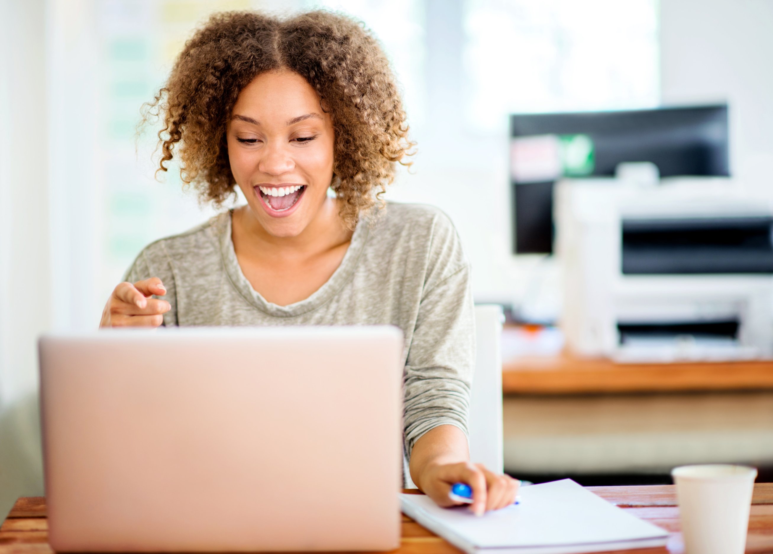 Happy female entrepreneur